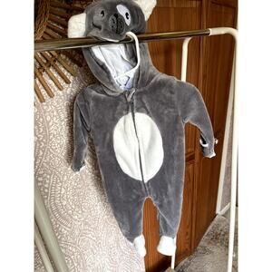 Baby Mack Infant Fleece Fur Plush Dog Gray Pug Bodysuit Costume